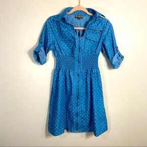 J. Gee blue polka dot dress szS